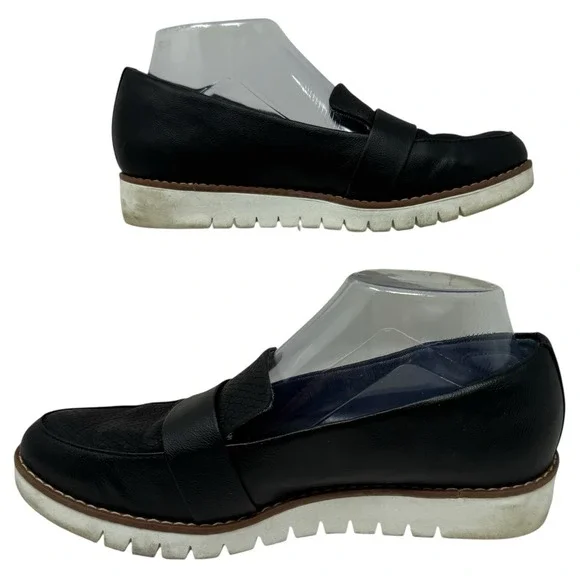 Dr Scholls Imagine Black Faux‎ Leather  Loafer Comfort Shoe Women 7.5 M Slip On - Picture 2 of 9